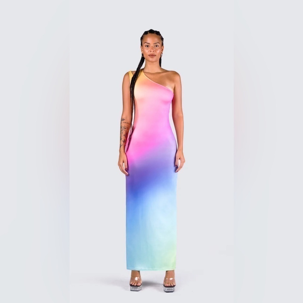 BRAND NEW 🌈 Elysia Multi One Shoulder Dress SIZE S